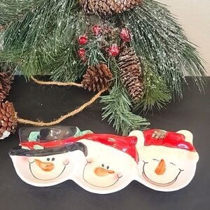 Snowman trinket candy dish